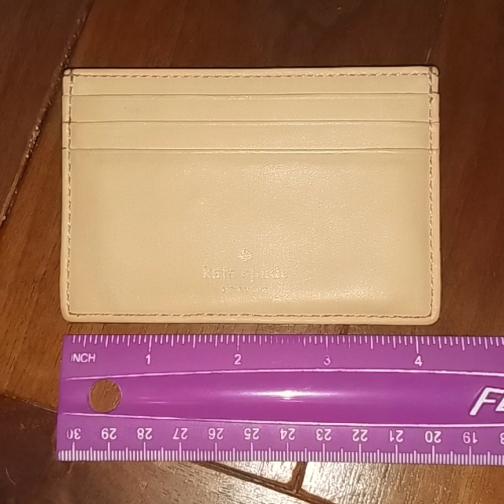 Kate Spade NWOT gold leather card wallet - Picture 2 of 4